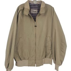 Vintage WALLS Khaki Plaid Lined Cotton workwear Bomber Jacket XXL Heritage 3800